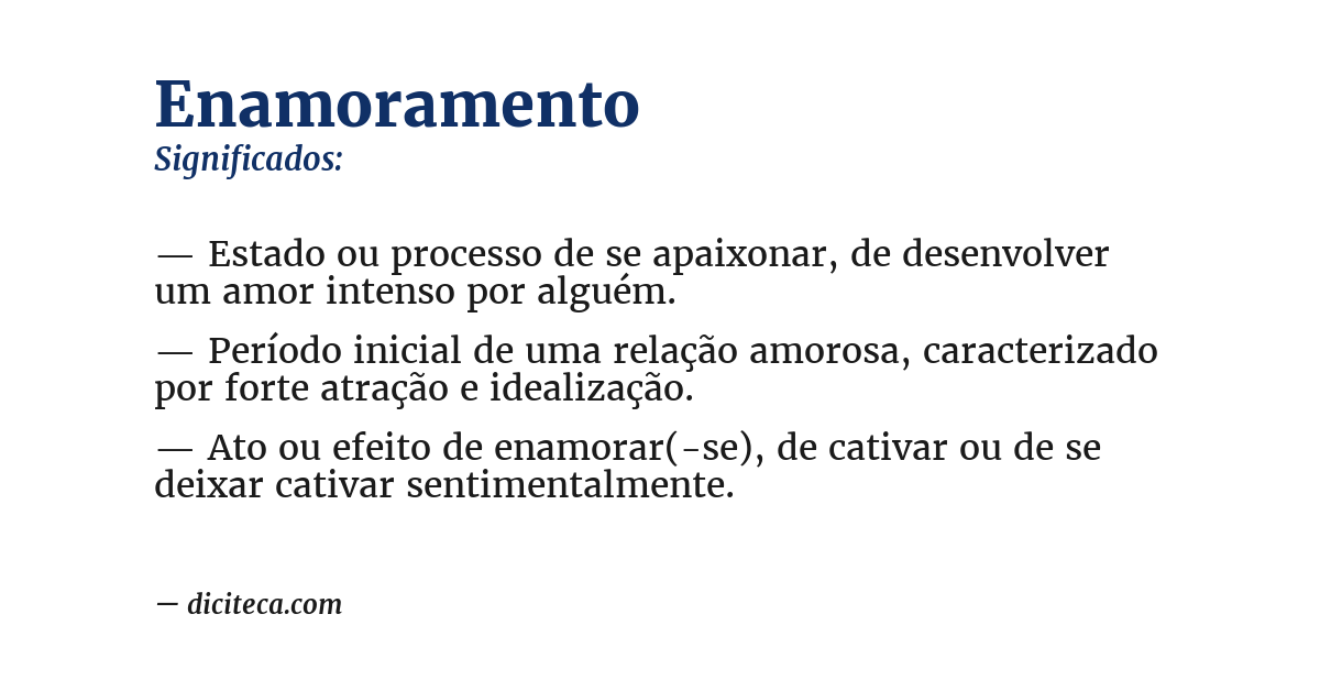 Significado de enamoramento