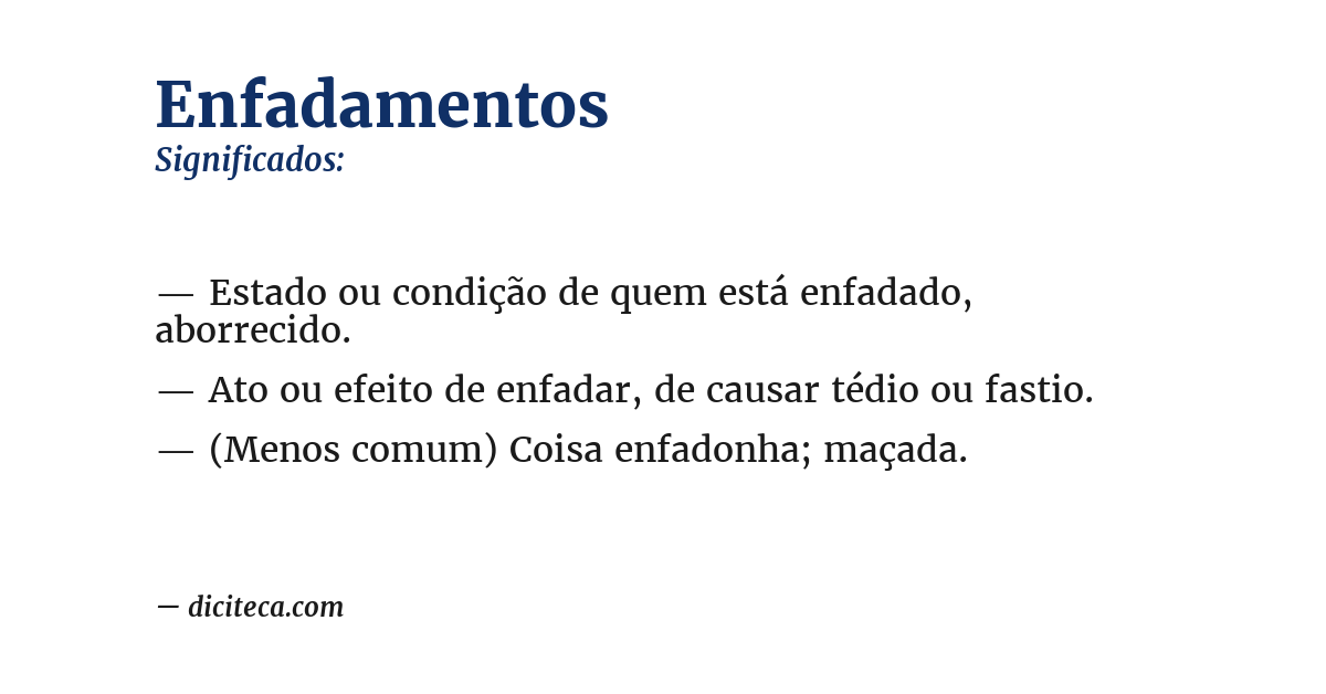 Significado de enfadamentos
