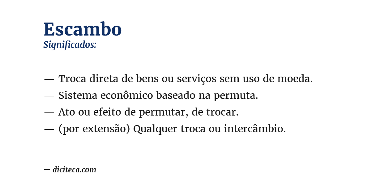 Significado de escambo