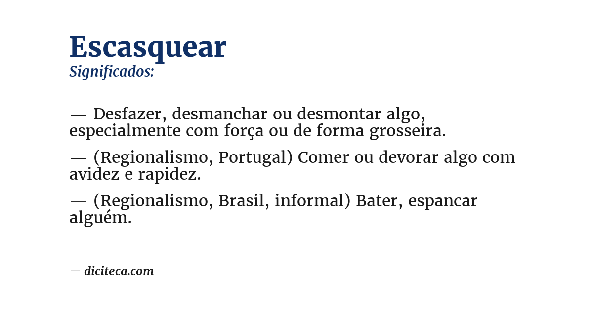 Significado de escasquear