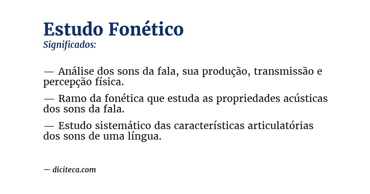 Significado de estudo fonético