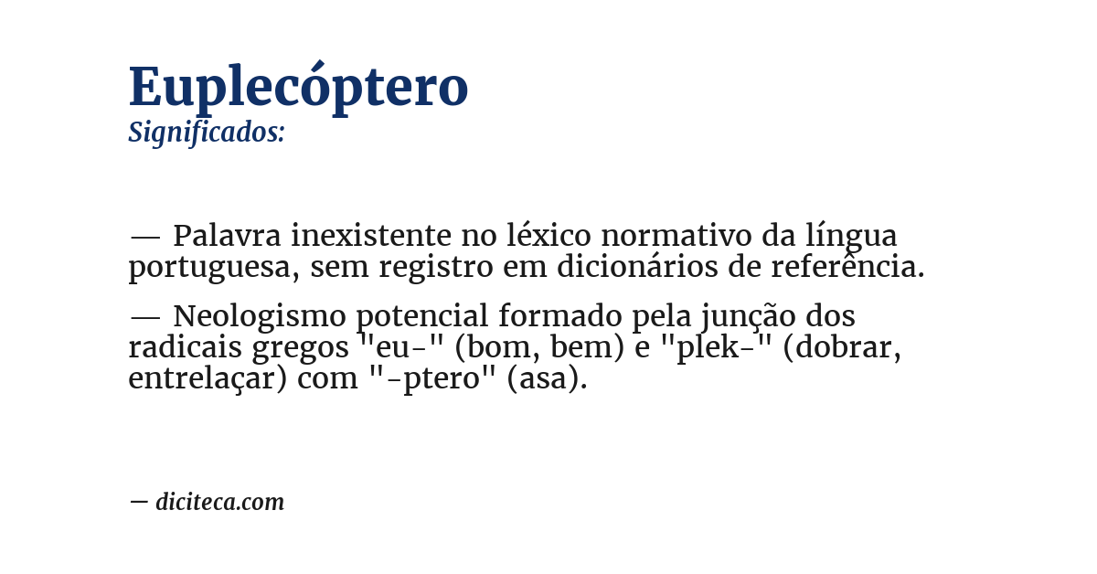 Significado de euplecóptero