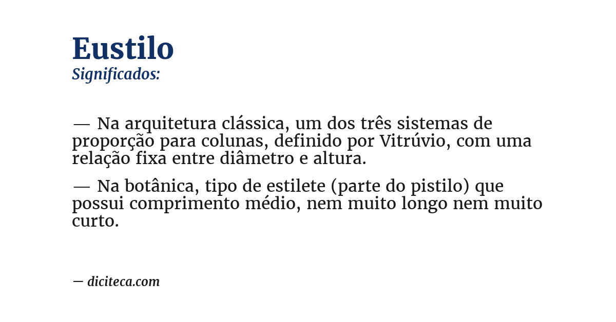 Significado de eustilo