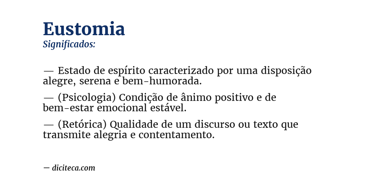 Significado de eustomia