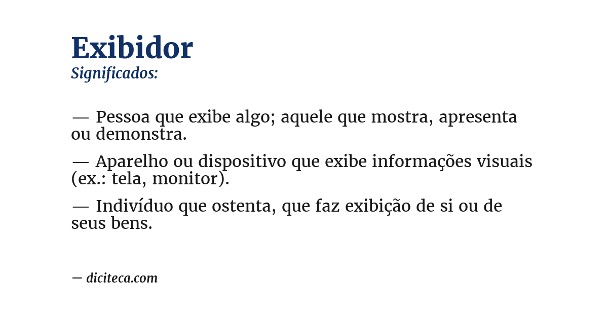 Significado de exibidor