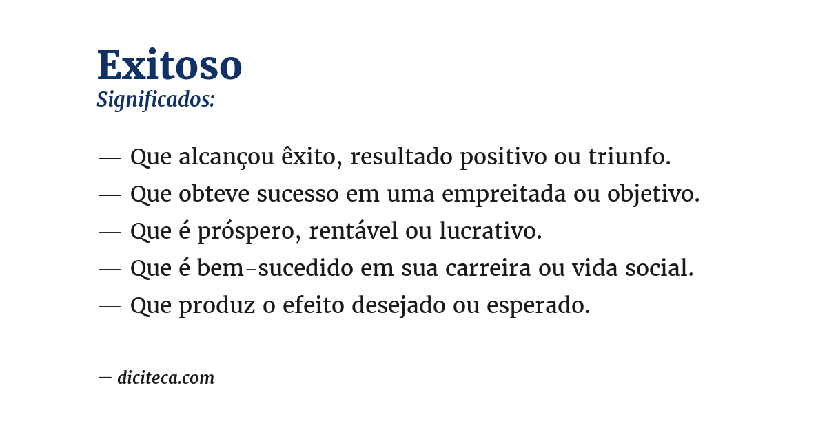 Significado de exitoso
