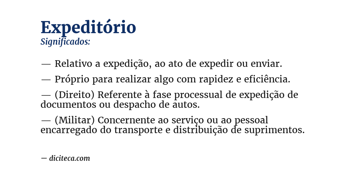 Significado de expeditório