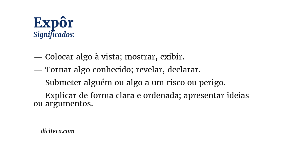 Significado de expôr