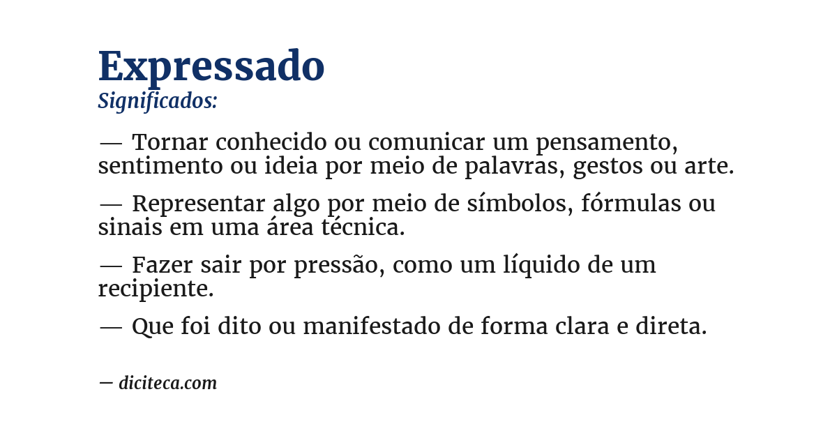 Significado de expressado