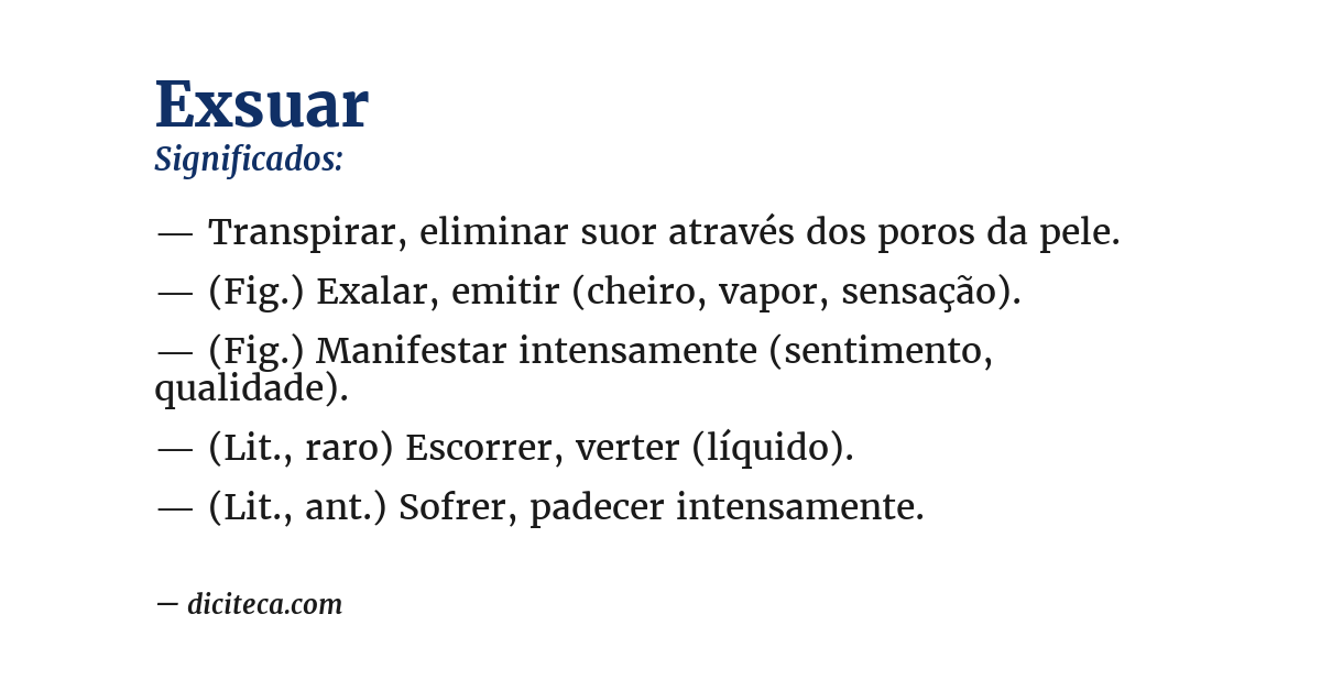 Significado de exsuar