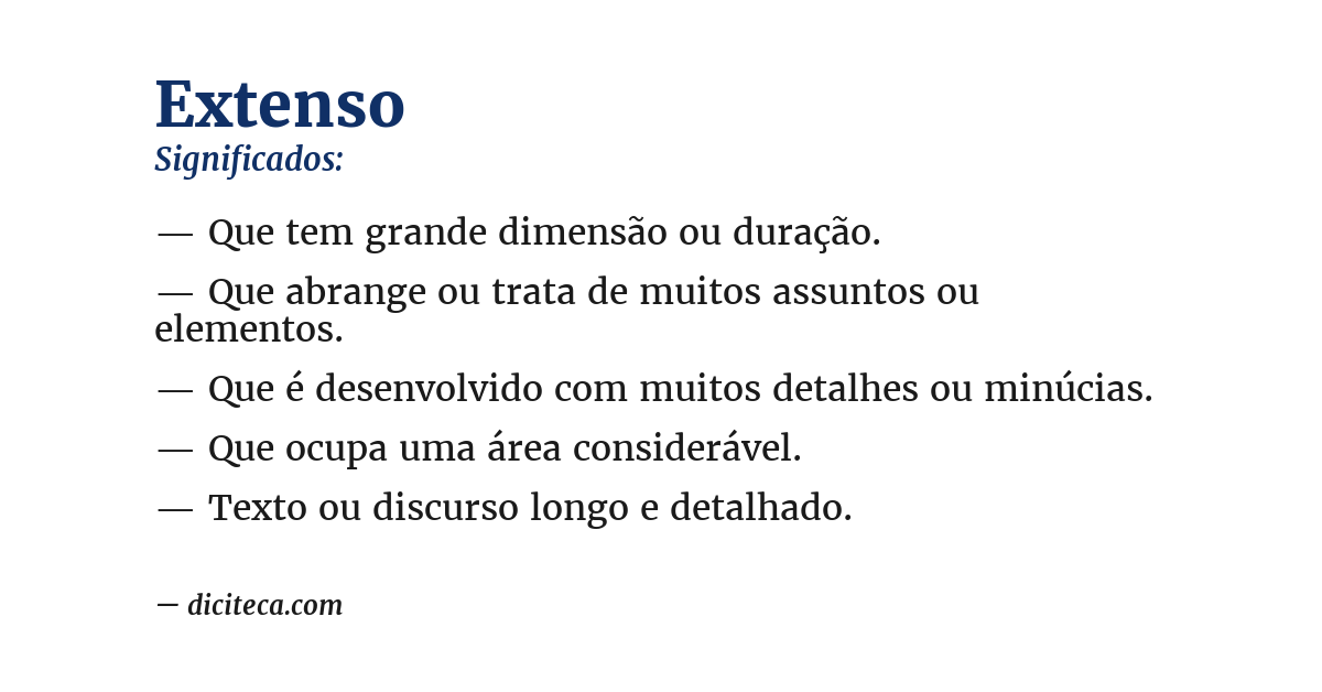 Significado de extenso