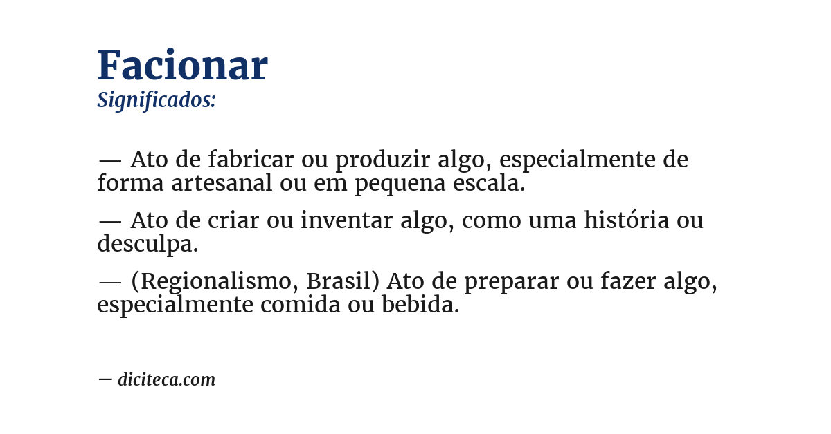 Significado de facionar