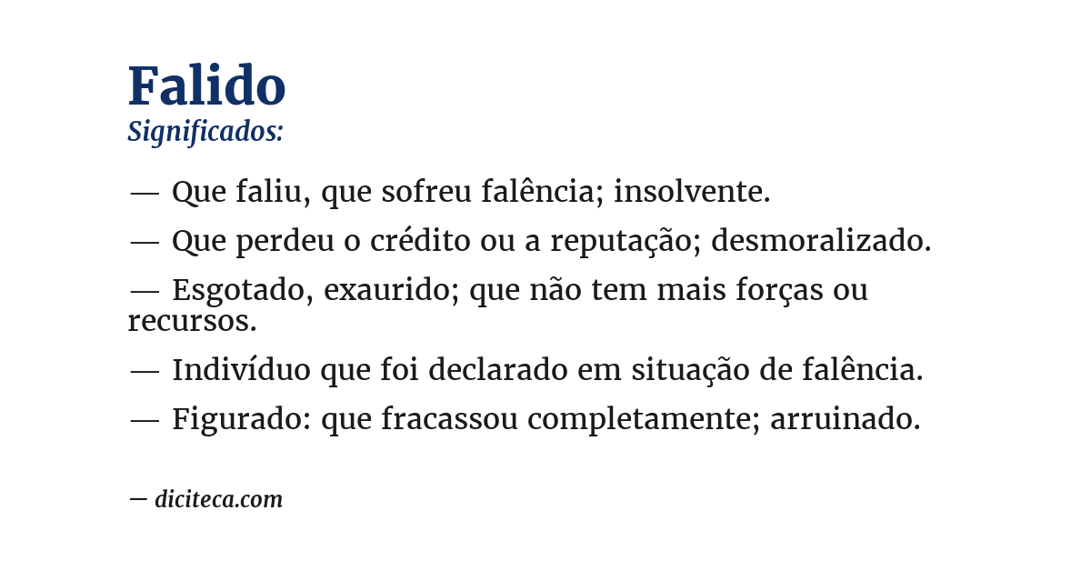 Significado de falido