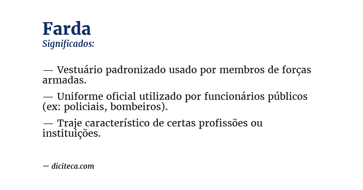 Significado de farda