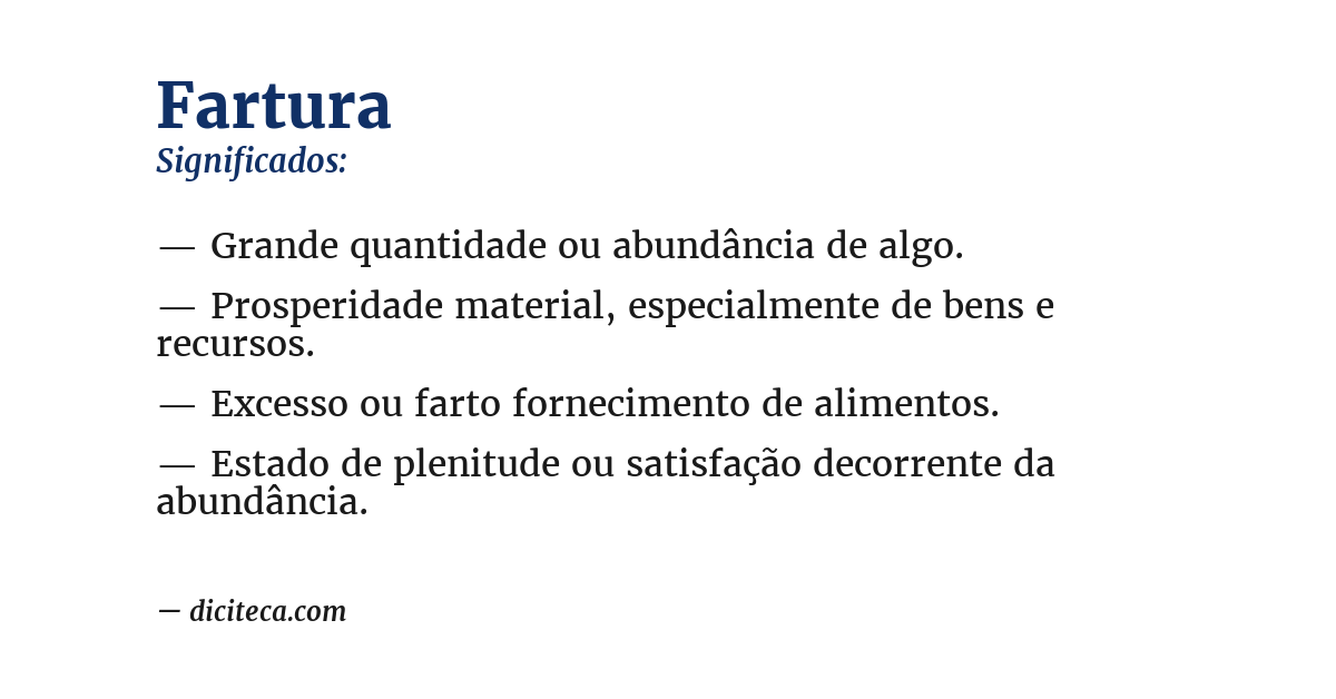 Significado de fartura