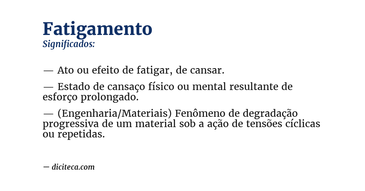 Significado de fatigamento