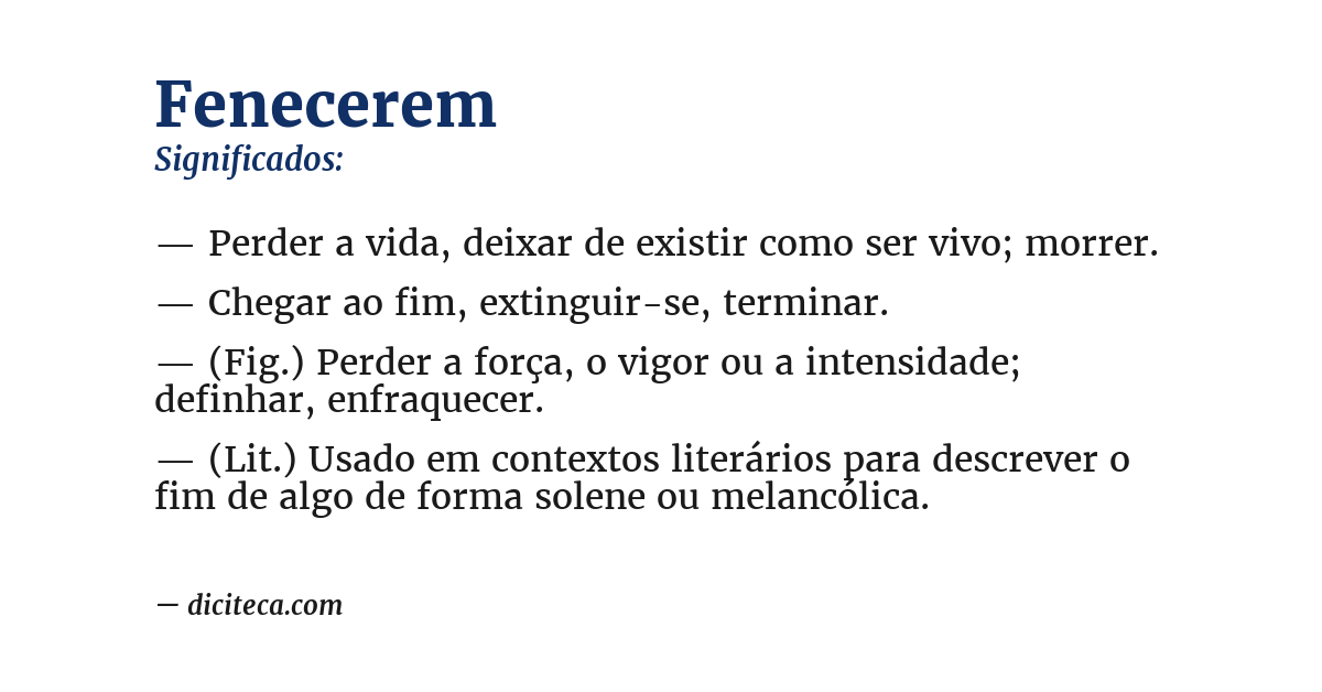 Significado de fenecerem