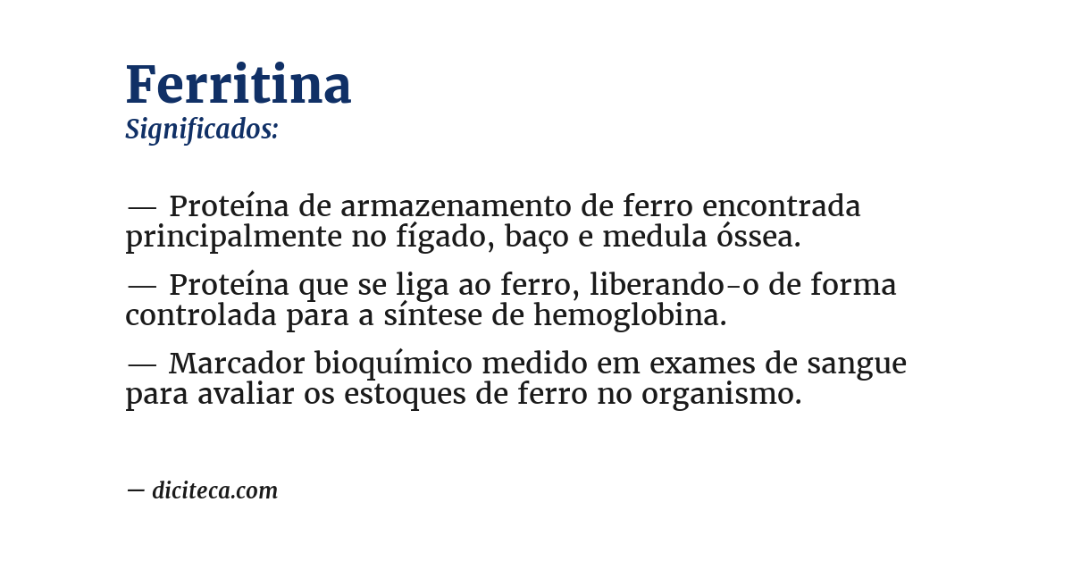 Significado de ferritina