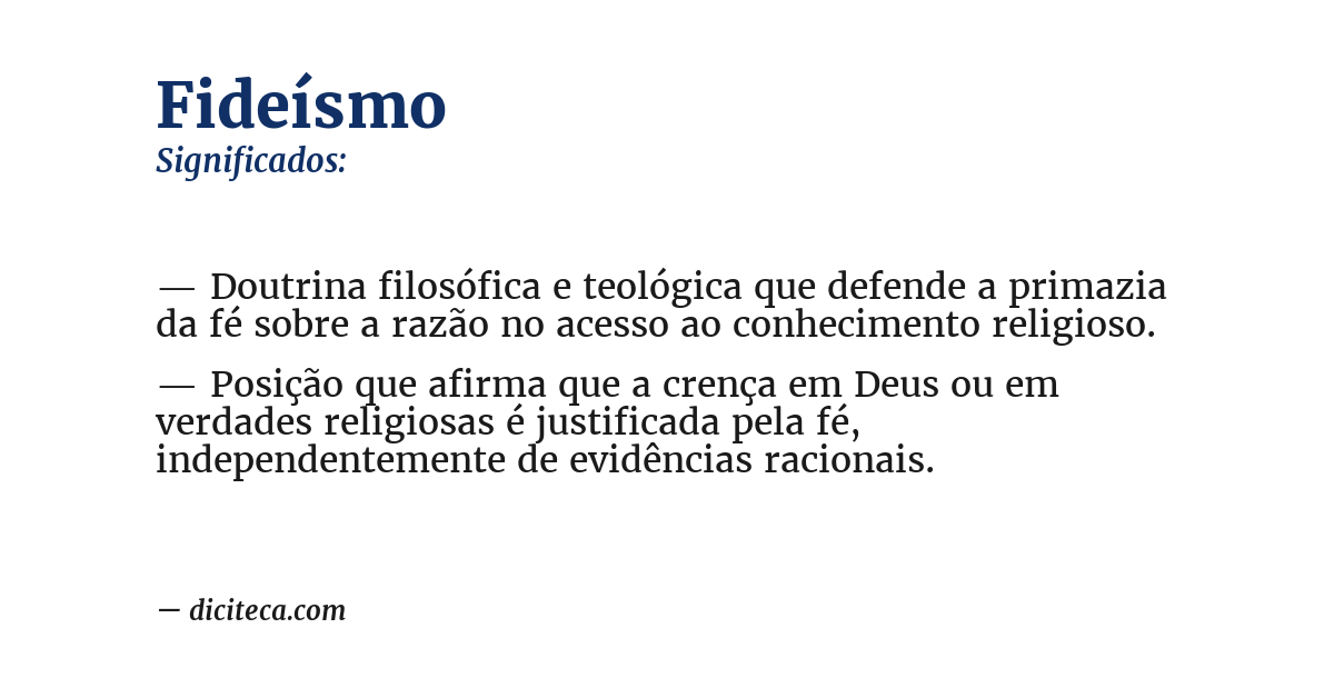 Significado de fideísmo