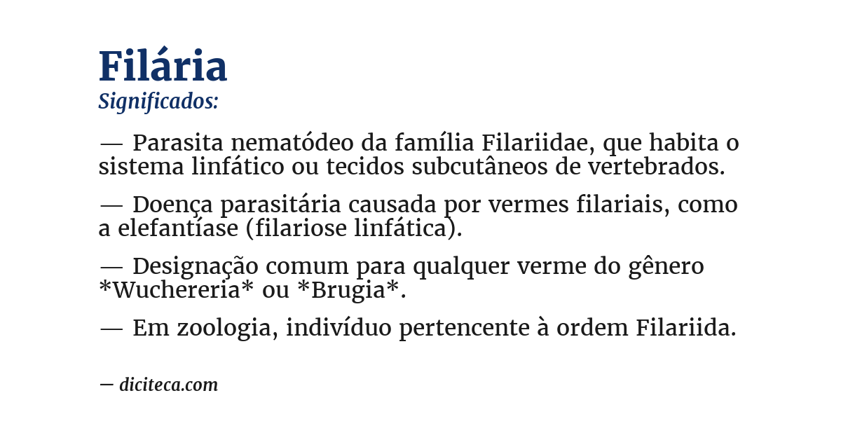 Significado de filária