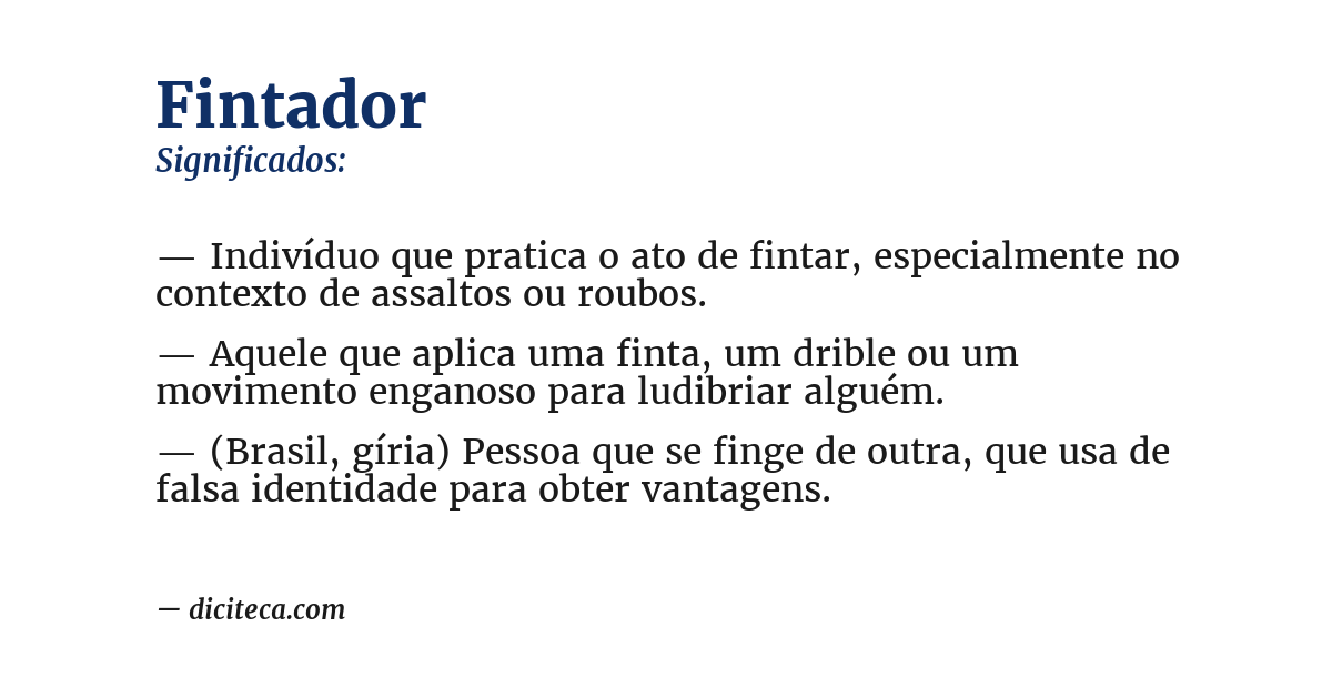 Significado de fintador