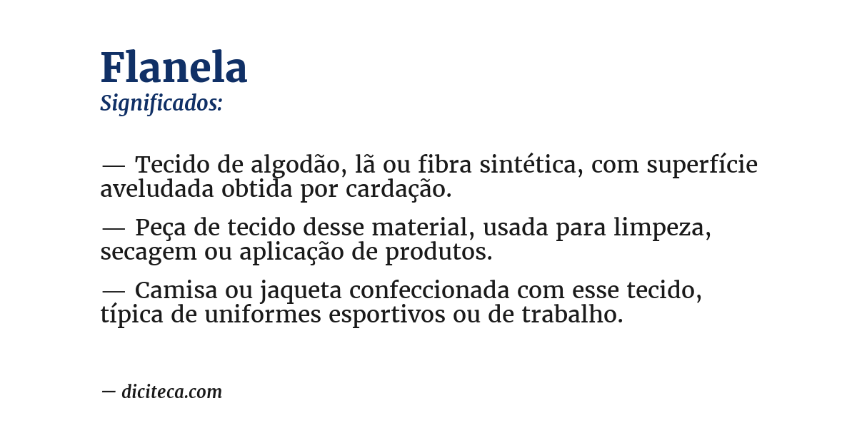 Significado de flanela