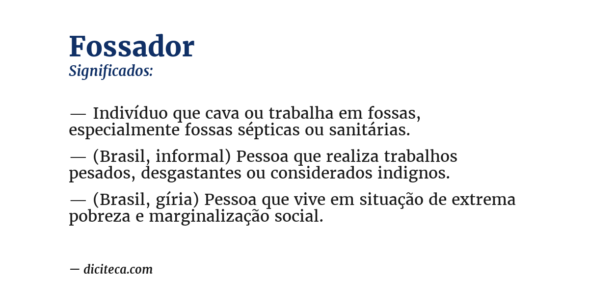 Significado de fossador