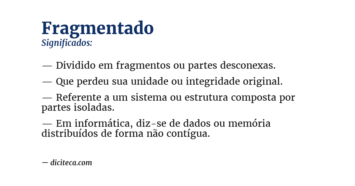 Significado de fragmentado