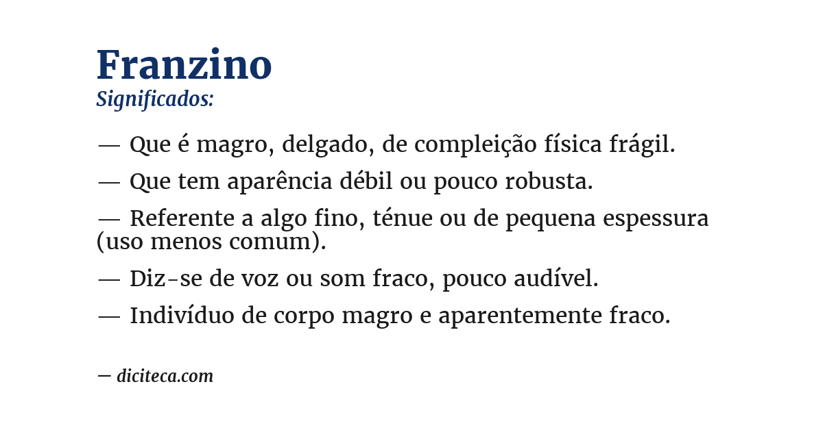 Significado de franzino