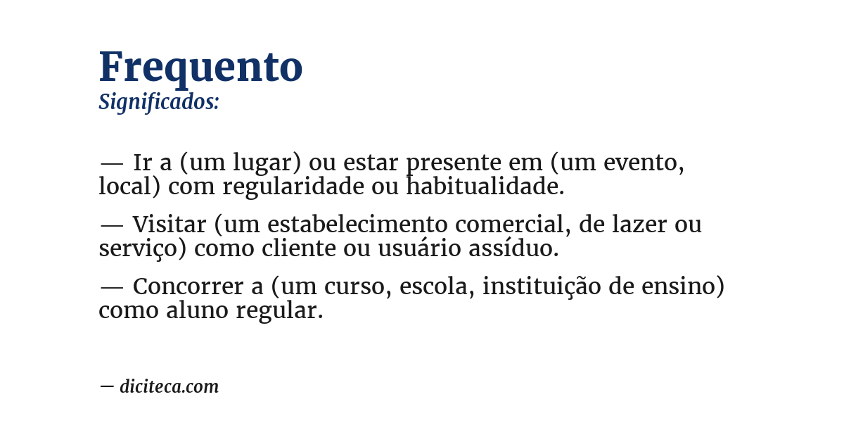 Significado de frequento
