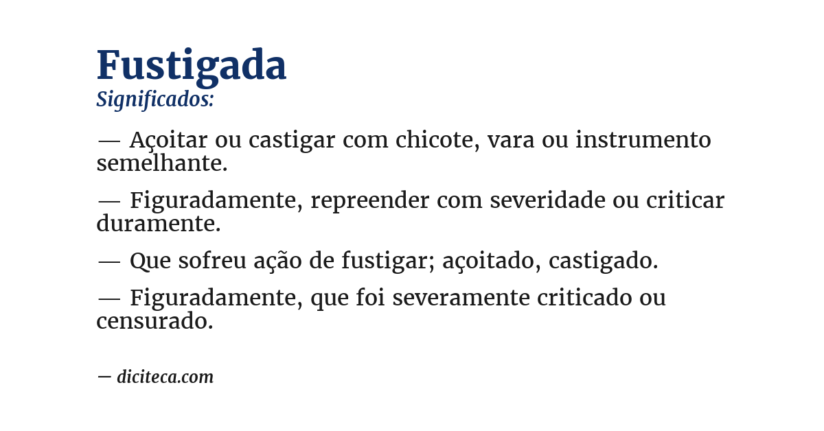 Significado de fustigada