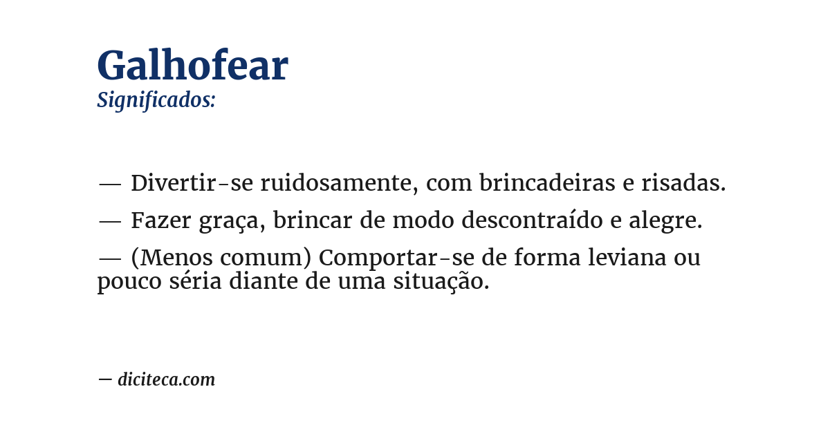 Significado de galhofear