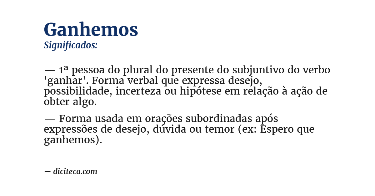 Significado de ganhemos