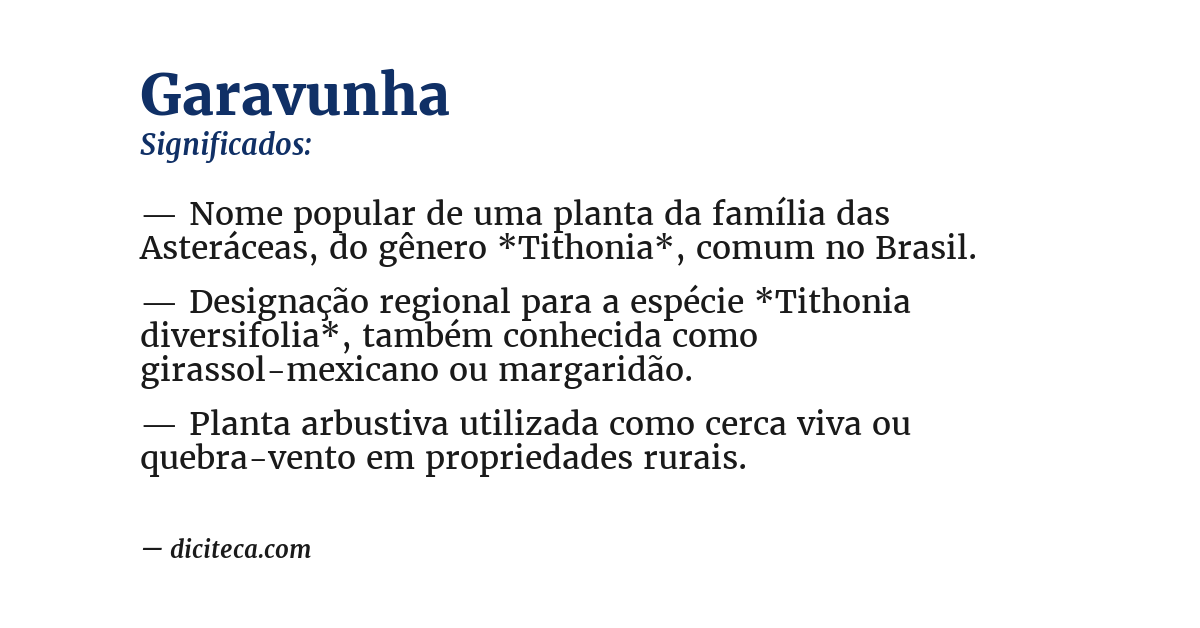 Significado de garavunha