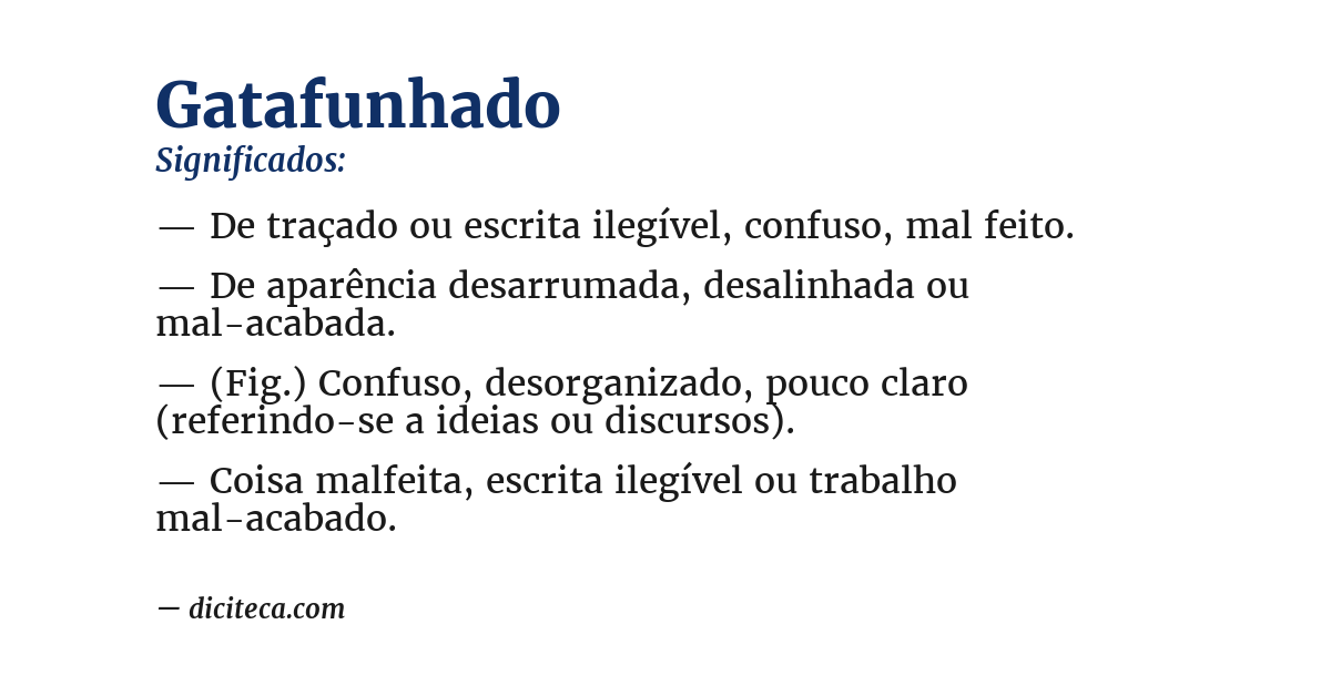 Significado de gatafunhado