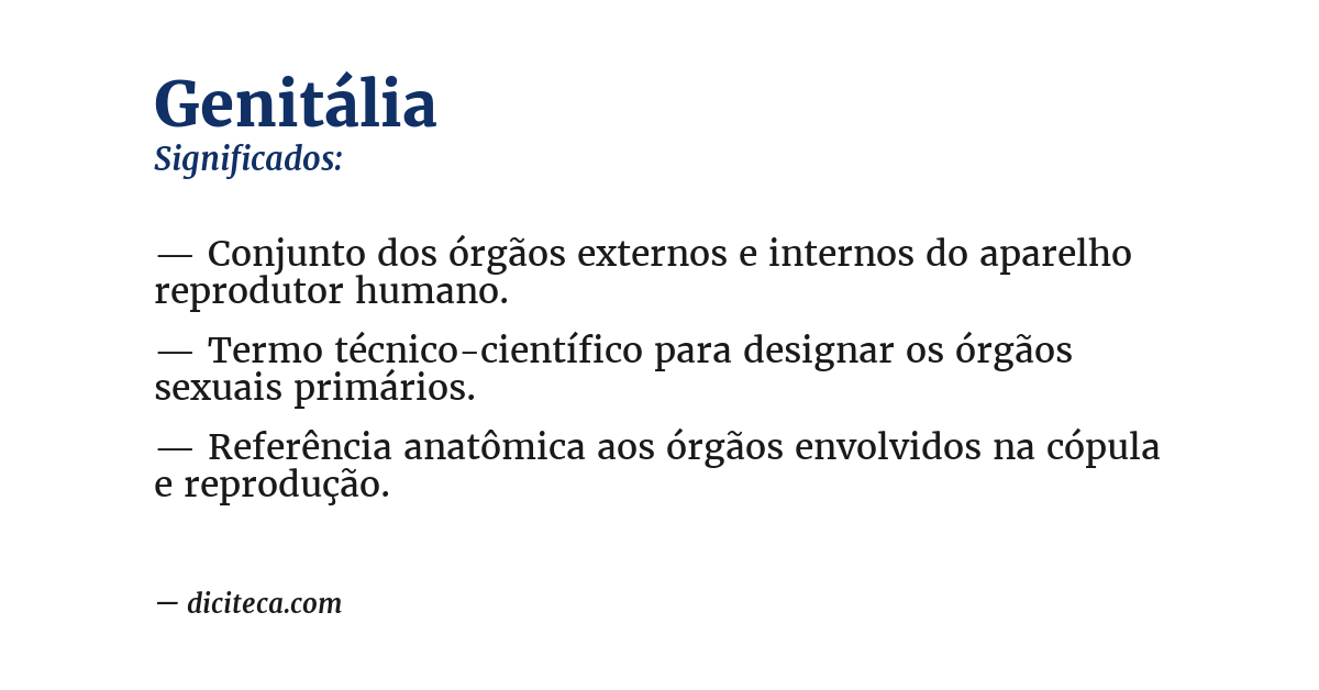 Significado de genitália