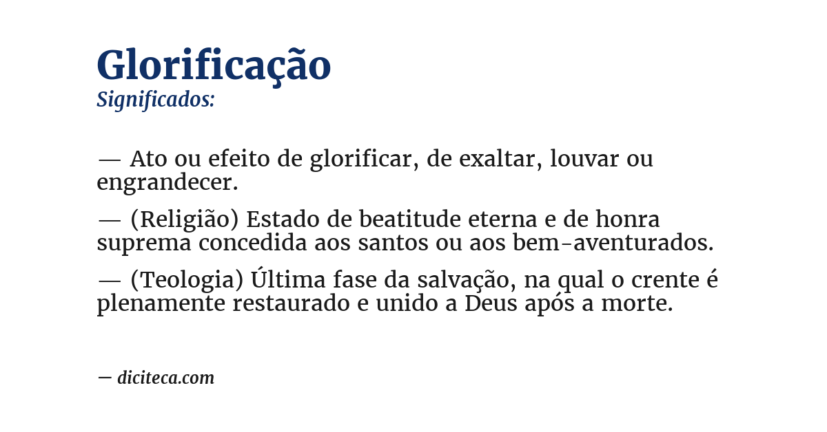 Significado de glorificação