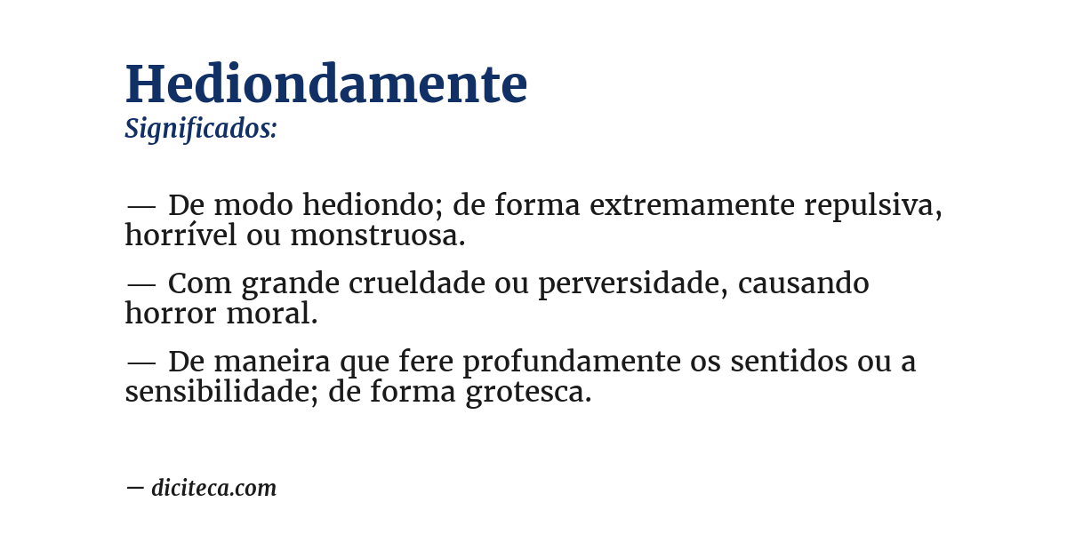 Significado de hediondamente