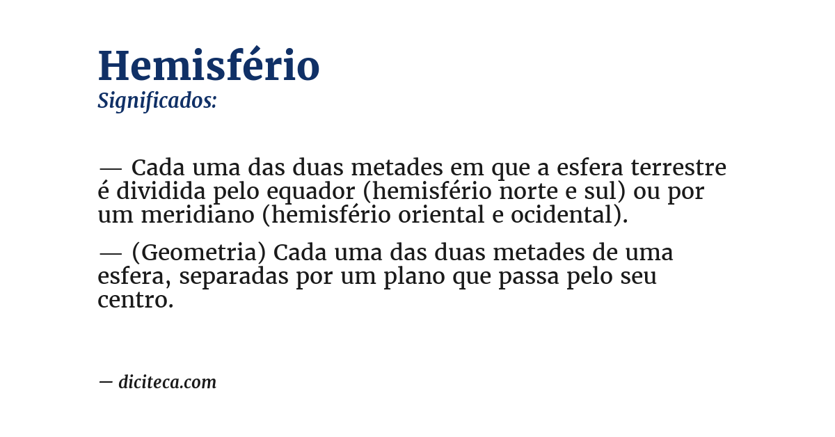 Significado de hemisfério