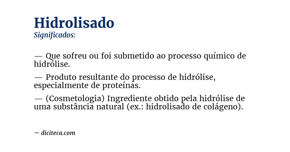 Significado de hidrolisado