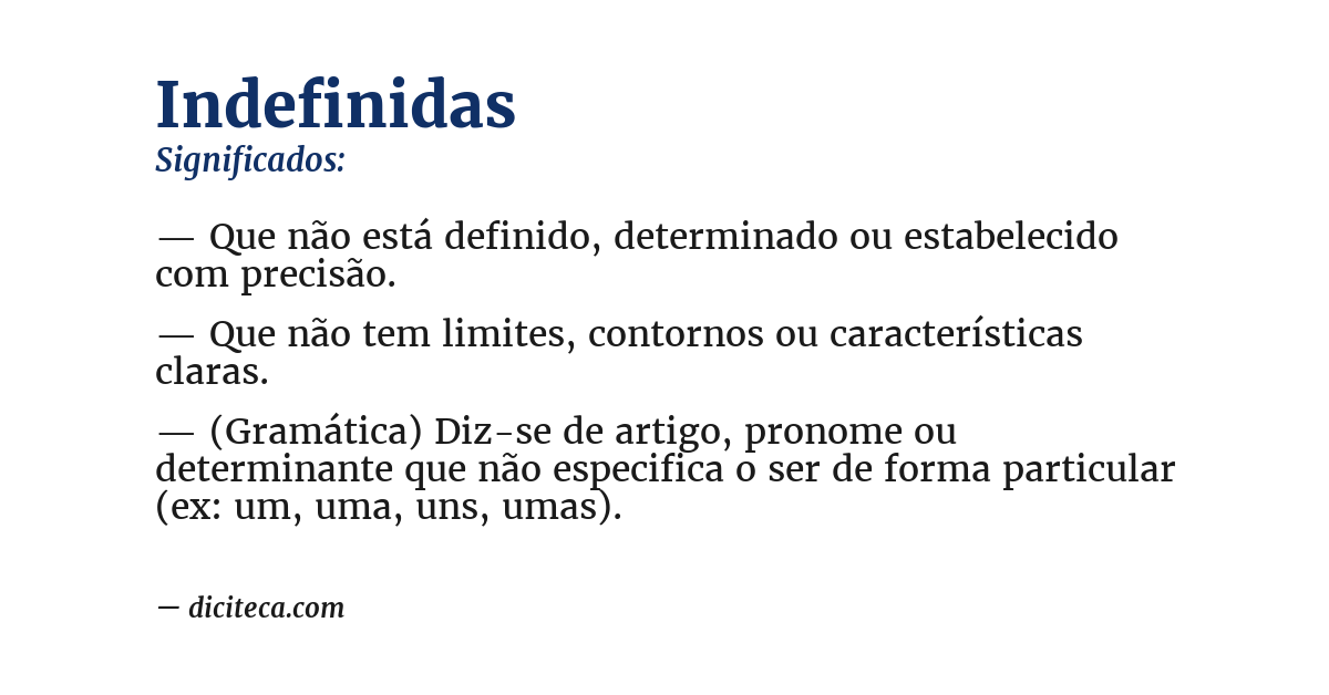 Significado de indefinidas