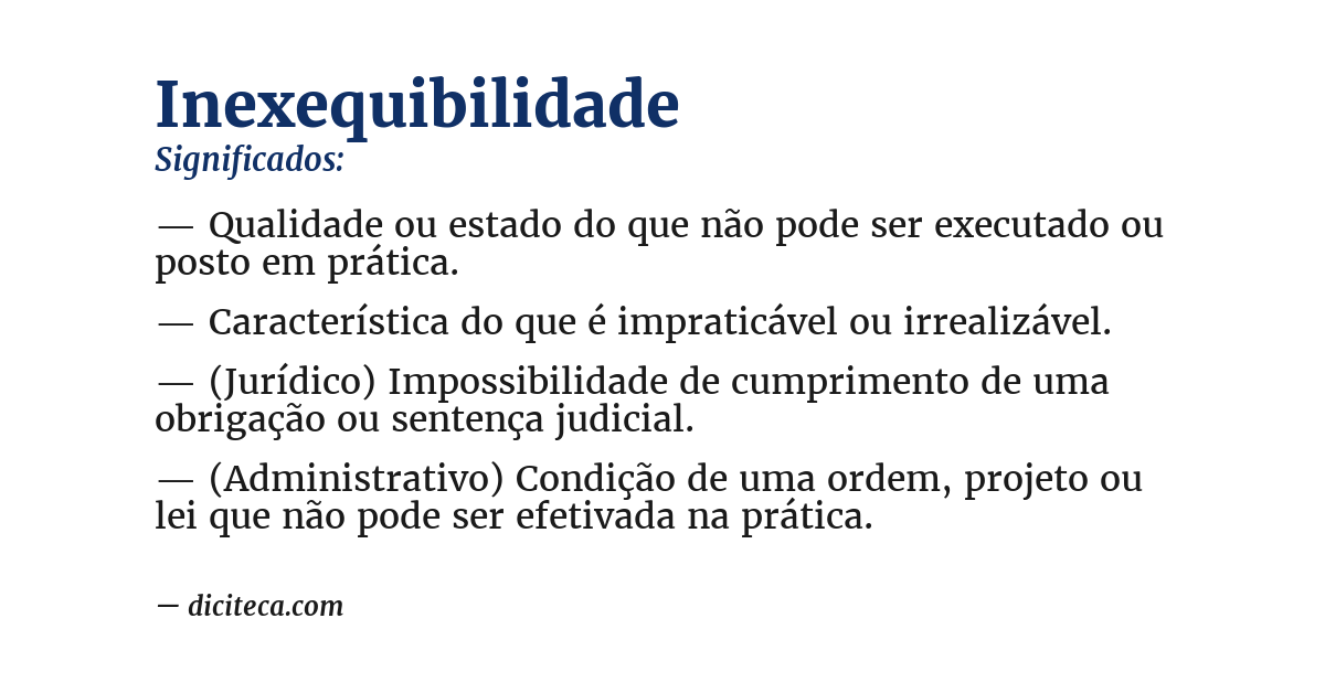 Significado de inexequibilidade