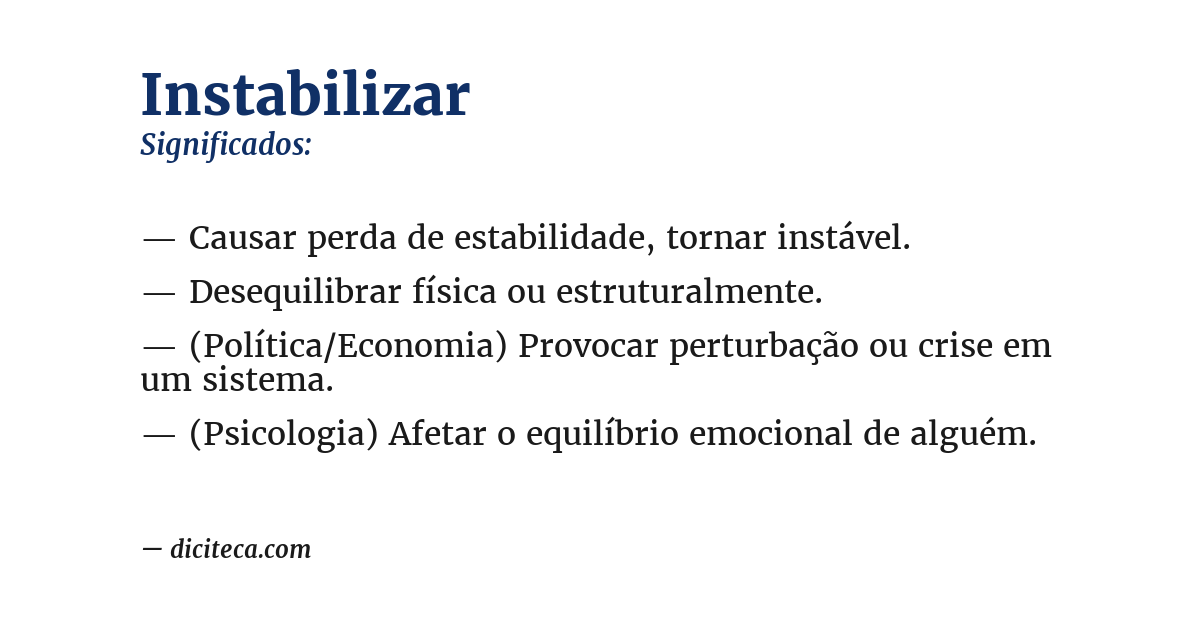 Significado de instabilizar