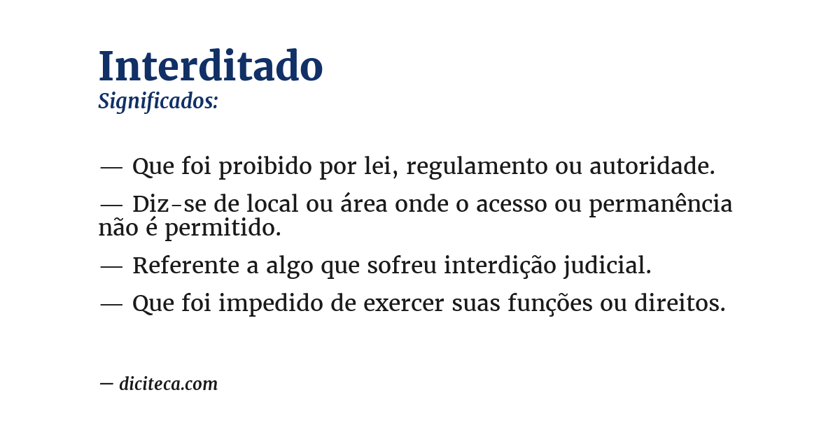 Significado de interditado