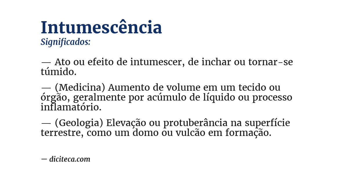 Significado de intumescência