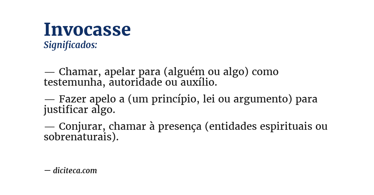 Significado de invocasse
