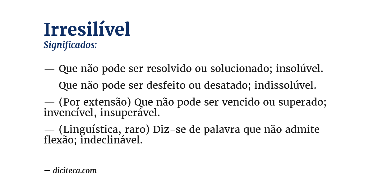Significado de irresilível