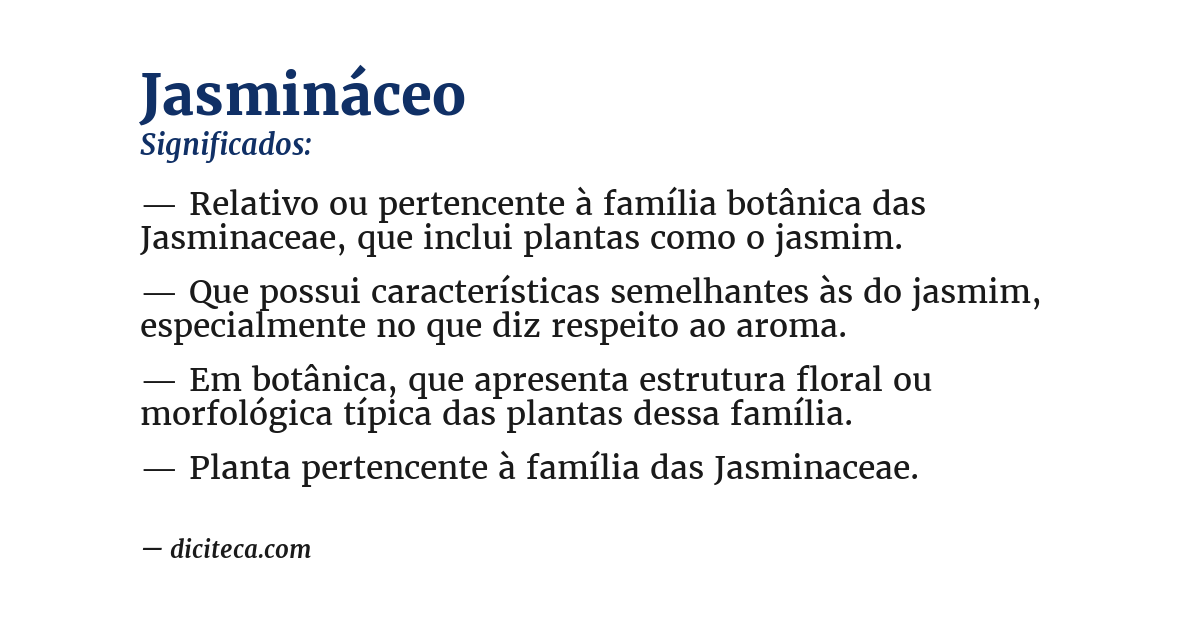 Significado de jasmináceo