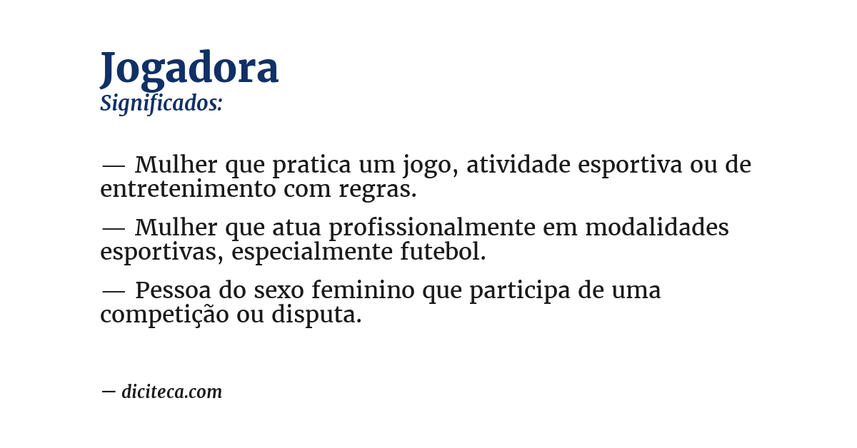 Significado de jogadora