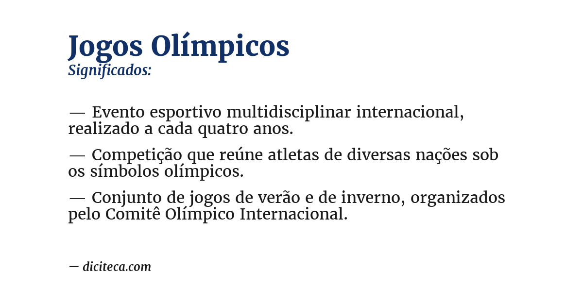 Significado de jogos olímpicos